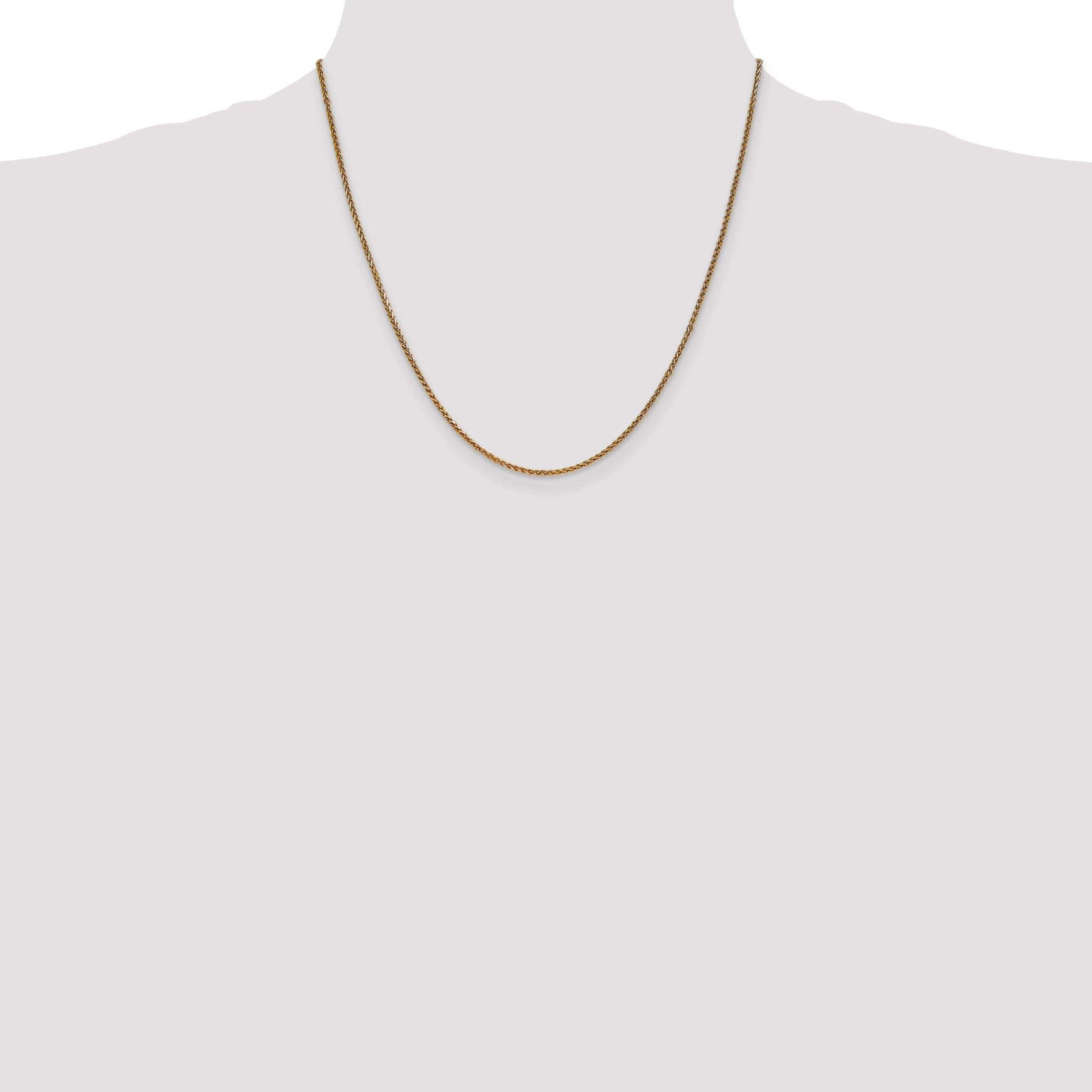 14K Yellow Gold 20 Inch 1.7mm Diamond-Cut Spiga With Lobster Clasp Chain Necklace