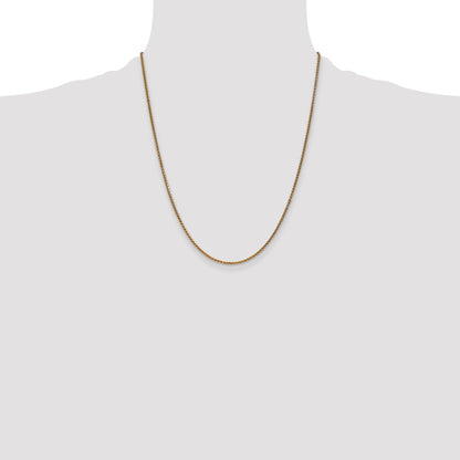 14K Yellow Gold 22 Inch 1.7mm Diamond-Cut Spiga With Lobster Clasp Chain Necklace