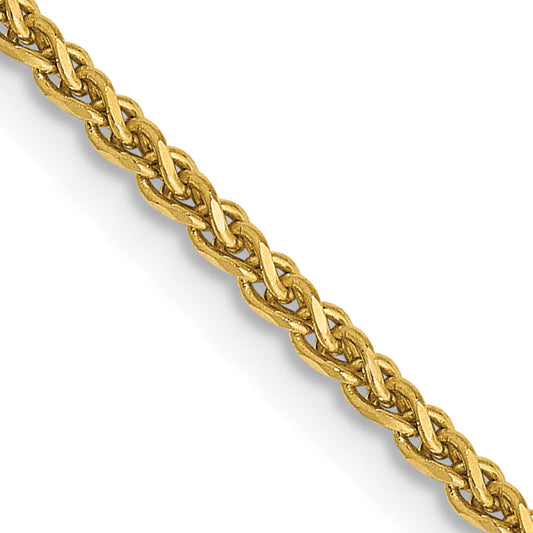 14K Yellow Gold 22 Inch 1.7mm Diamond-Cut Spiga With Lobster Clasp Chain Necklace