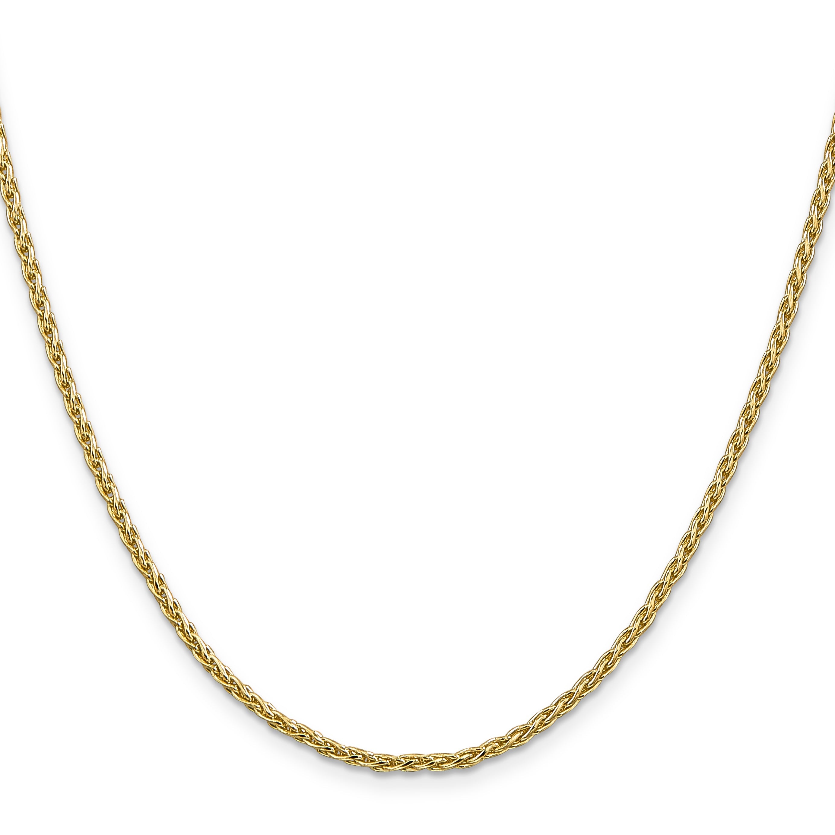14K Yellow Gold 16 Inch 2.25mm Parisian Wheat With Lobster Clasp Chain Necklace