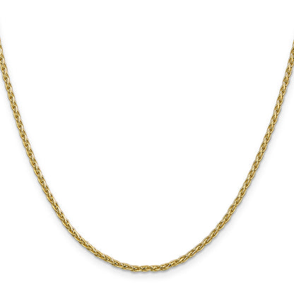 14K Yellow Gold 20 Inch 2.25mm Parisian Wheat With Lobster Clasp Chain Necklace