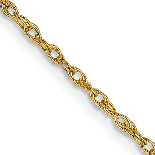 14K Yellow Gold 26 Inch 1.3 Heavy Baby Rope With Lobster Clasp Chain Necklace