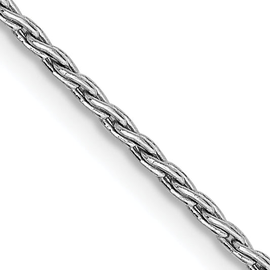14K White Gold 18 Inch 1.25mm Round Parisian Wheat With Lobster Clasp Chain Necklace