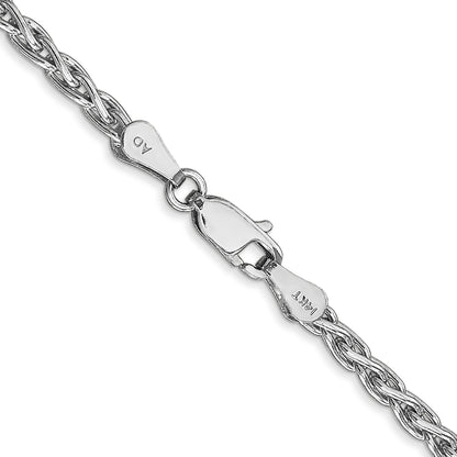 14K White Gold 22 Inch 4mm Parisian Wheat With Lobster Clasp Chain Necklace