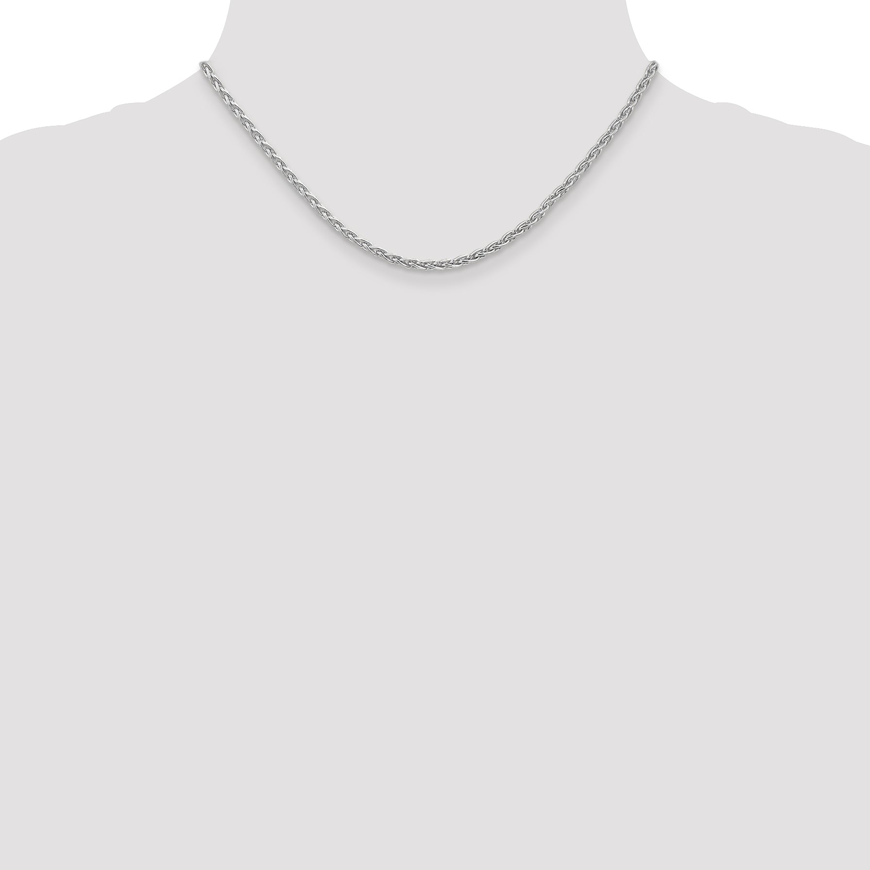 14K White Gold 16 Inch 4mm Parisian Wheat With Lobster Clasp Chain Necklace