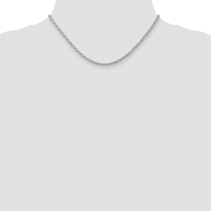 14K White Gold 16 Inch 4mm Parisian Wheat With Lobster Clasp Chain Necklace