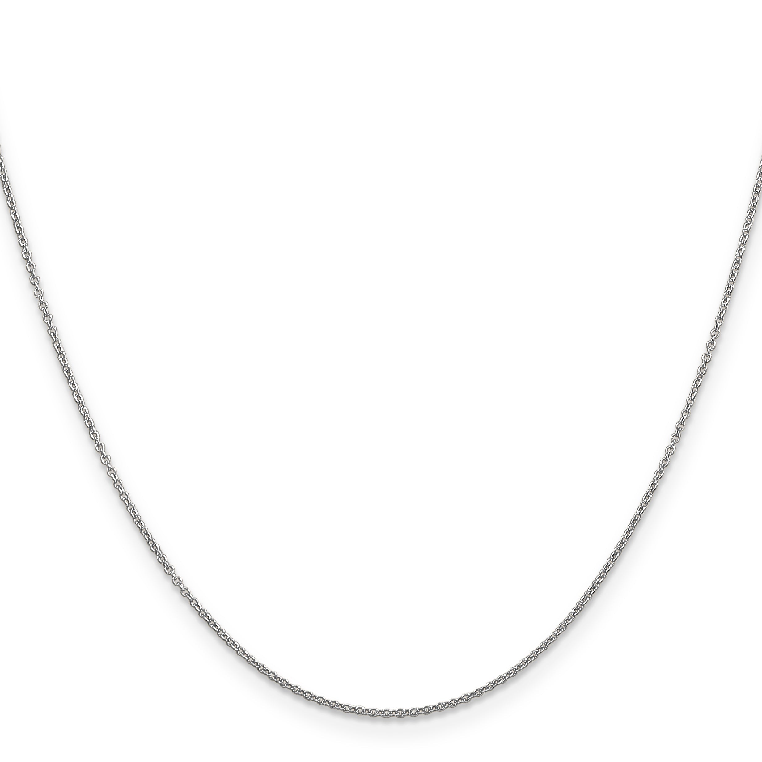 14K White Gold 14 Inch .9mm Cable With Spring Ring Clasp Chain Necklace