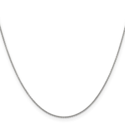 14K White Gold 14 Inch .9mm Cable With Spring Ring Clasp Chain Necklace