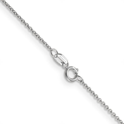 14K White Gold 20 Inch .9mm Cable With Spring Ring Clasp Chain Necklace