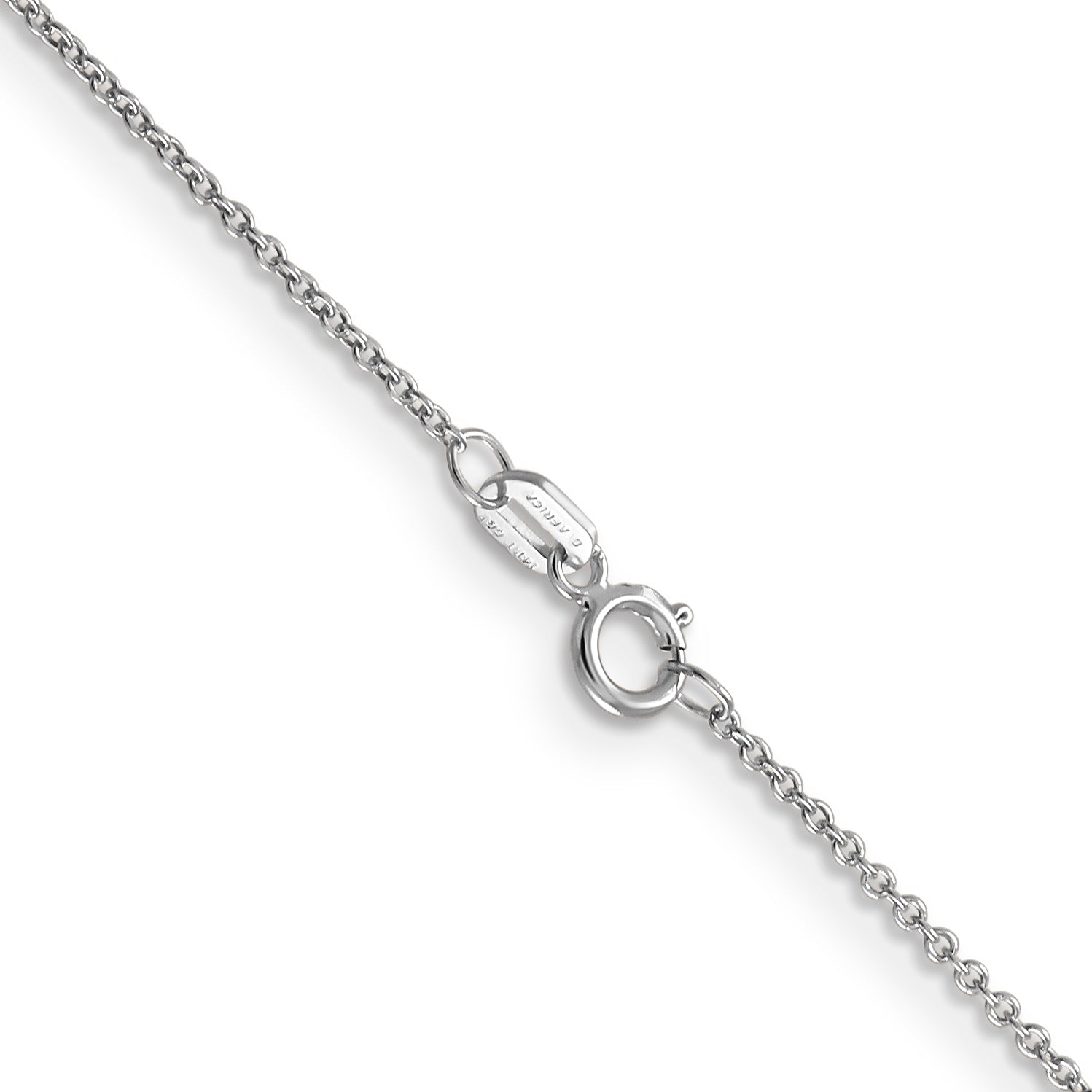 14K White Gold 24 Inch .9mm Cable With Spring Ring Clasp Chain Necklace