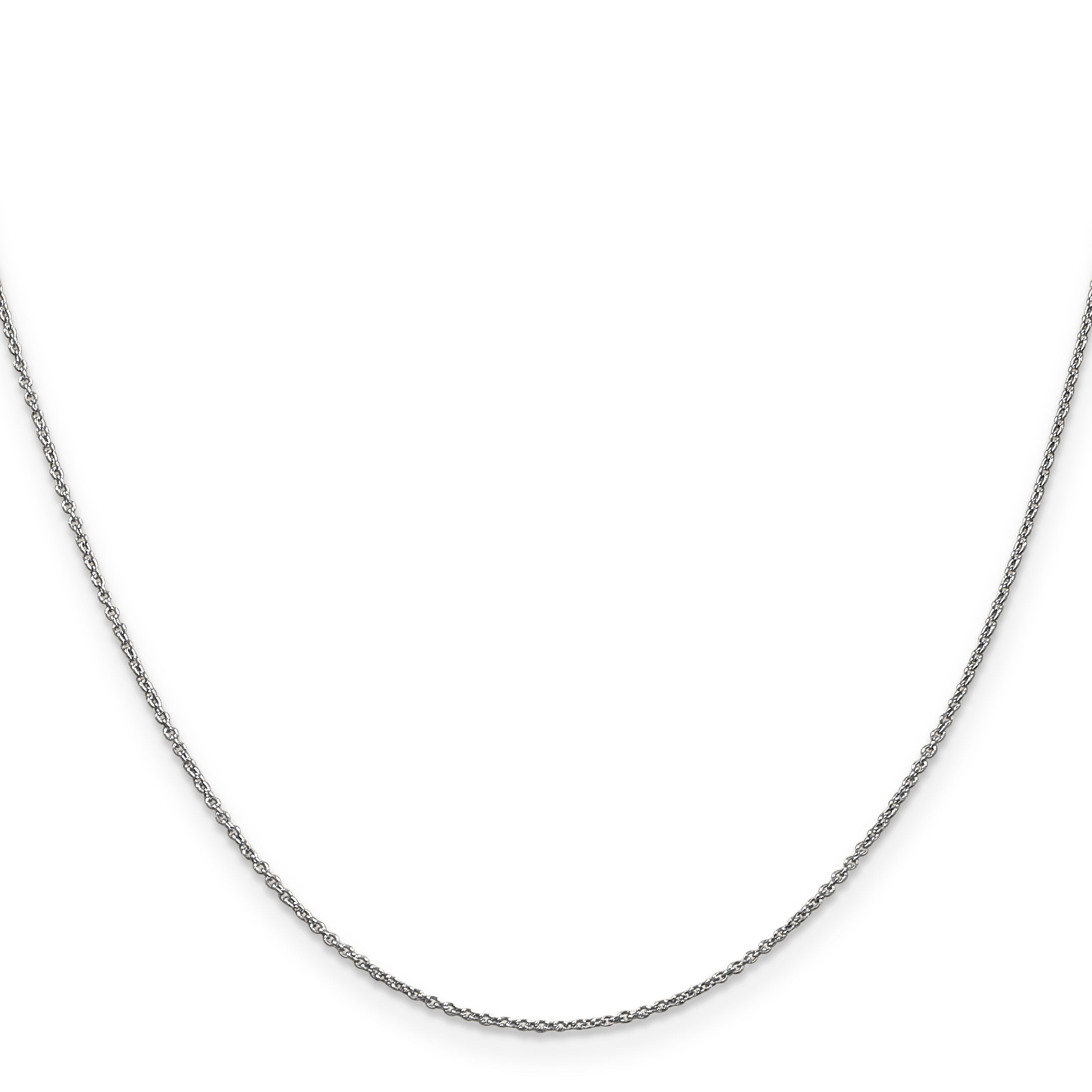 14K White Gold 22 Inch .9mm Cable With Lobster Clasp Chain Necklace