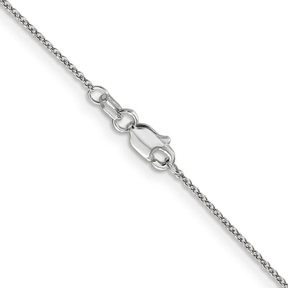 14K White Gold 22 Inch .9mm Cable With Lobster Clasp Chain Necklace