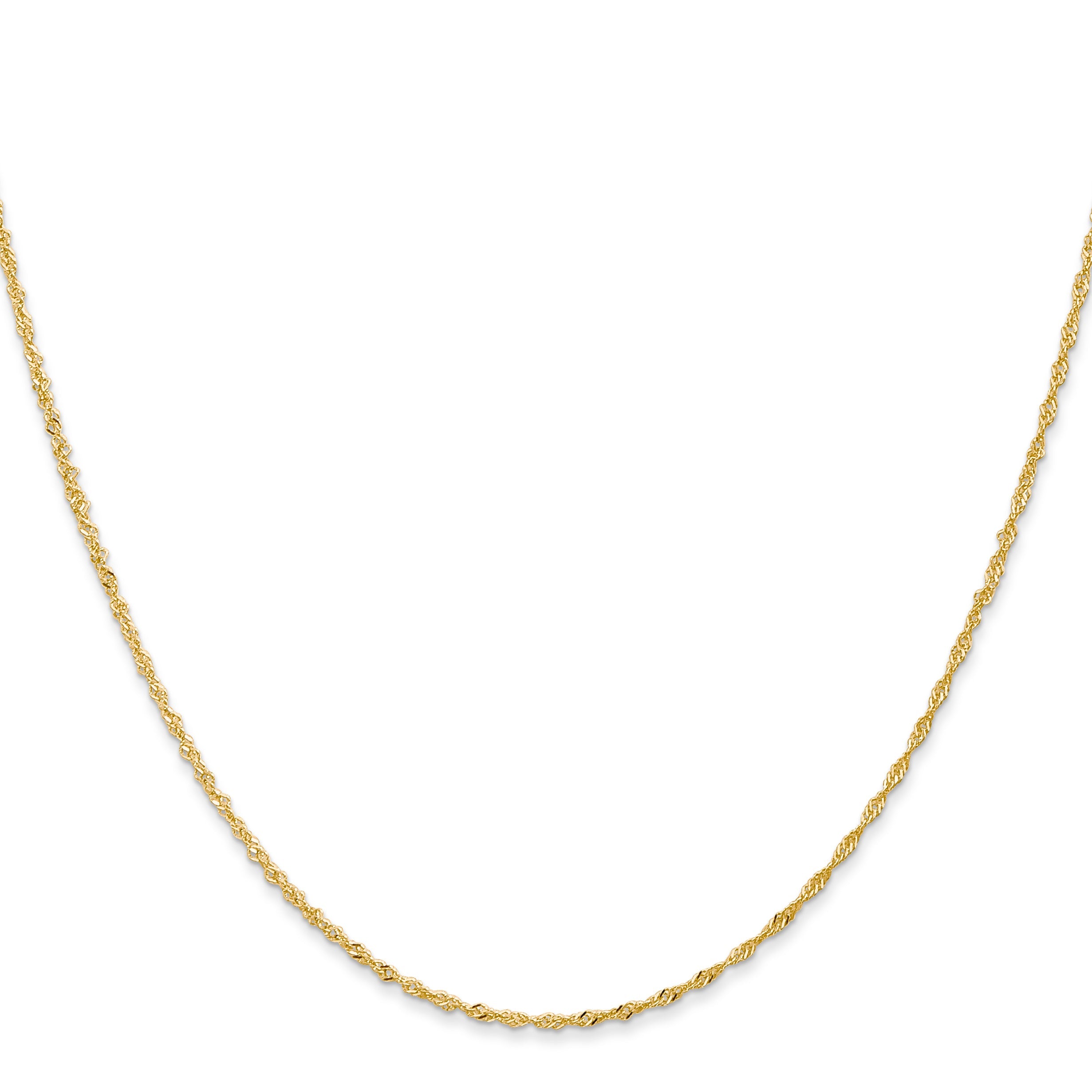 14K Yellow Gold 24 Inch 1.10mm Singapore With Spring Ring Clasp Chain Necklace