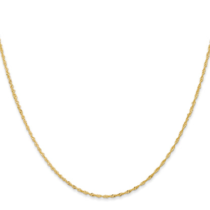 14K Yellow Gold 24 Inch 1.10mm Singapore With Spring Ring Clasp Chain Necklace