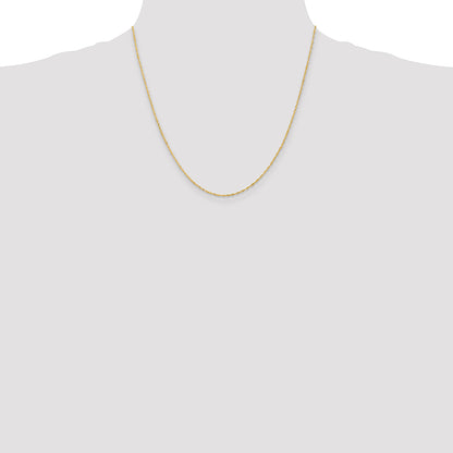 14K Yellow Gold 20 Inch 1.10mm Singapore With Spring Ring Clasp Chain Necklace