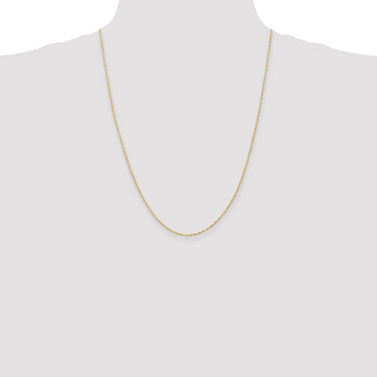 14K Yellow Gold 24 Inch 1.10mm Singapore With Spring Ring Clasp Chain Necklace