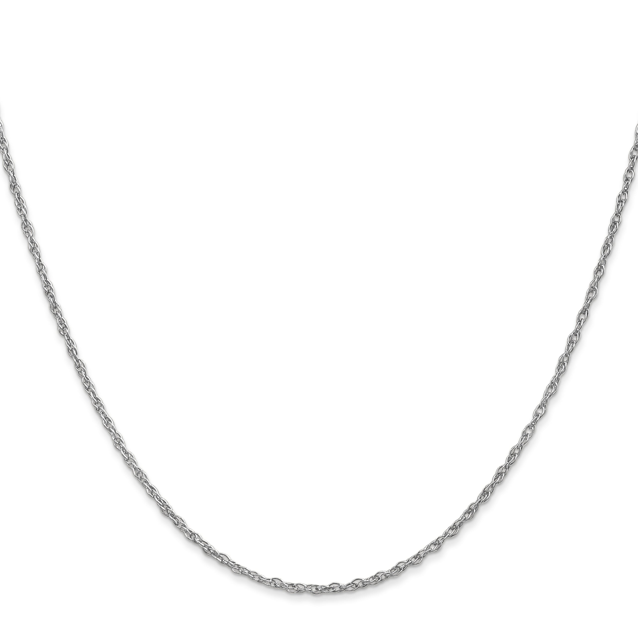 14K White Gold 24 Inch 1.3mm Heavy Baby Rope With Lobster Clasp Chain Necklace