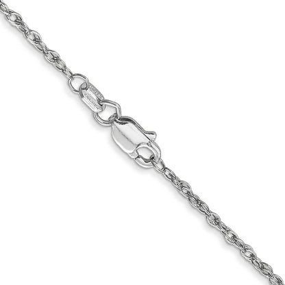 14K White Gold 26 Inch 1.3mm Heavy Baby Rope With Lobster Clasp Chain Necklace