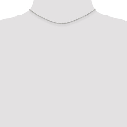 14K White Gold 14 Inch 1.3mm Heavy Baby Rope With Lobster Clasp Chain Necklace