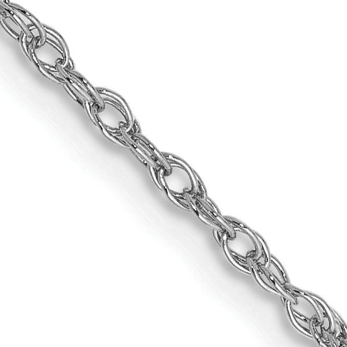14K White Gold 24 Inch 1.3mm Heavy Baby Rope With Lobster Clasp Chain Necklace