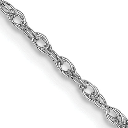 14K White Gold 24 Inch 1.3mm Heavy Baby Rope With Lobster Clasp Chain Necklace