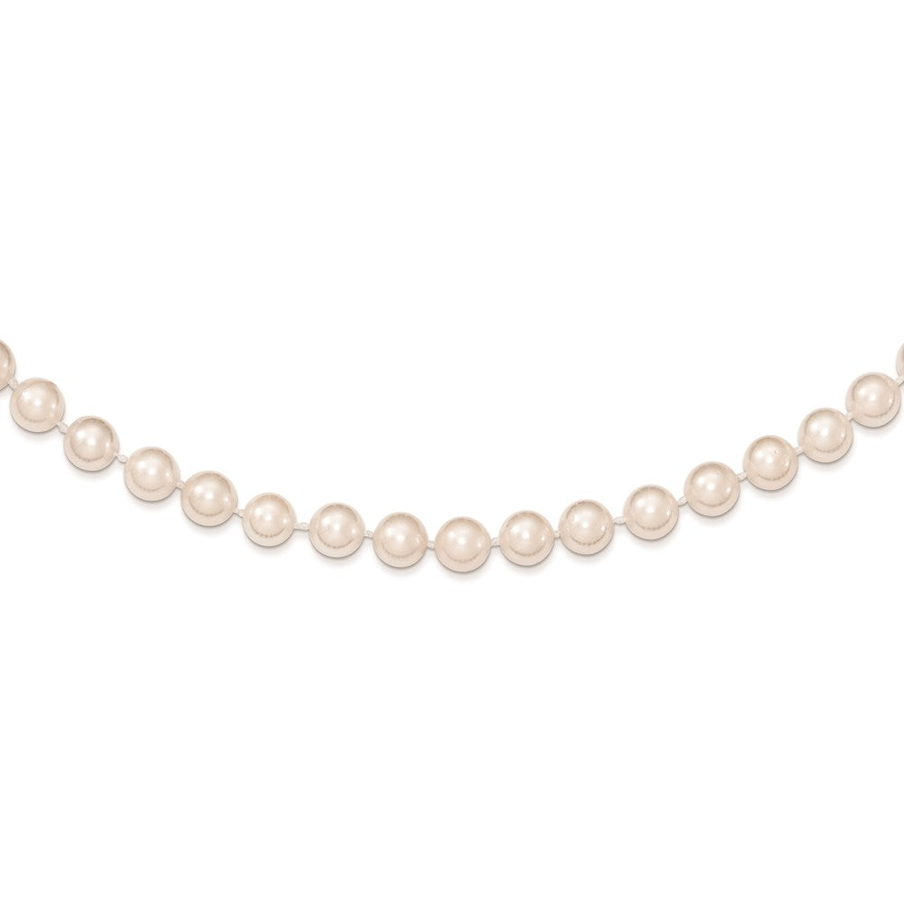 14K Yellow Gold 6 7mm White Round Akoya Saltwater Cultured Pearl 7 Inch Bracelet