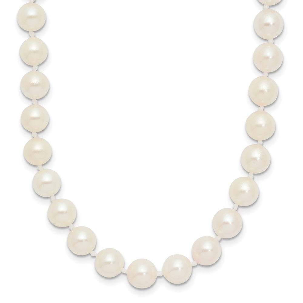 14K Yellow Gold 6 7mm White Round Akoya Saltwater Cultured Pearl 20 Inch Necklace