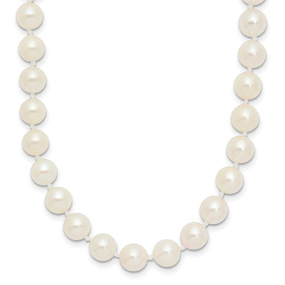14K Yellow Gold 6 7mm White Round Akoya Saltwater Cultured Pearl 20 Inch Necklace