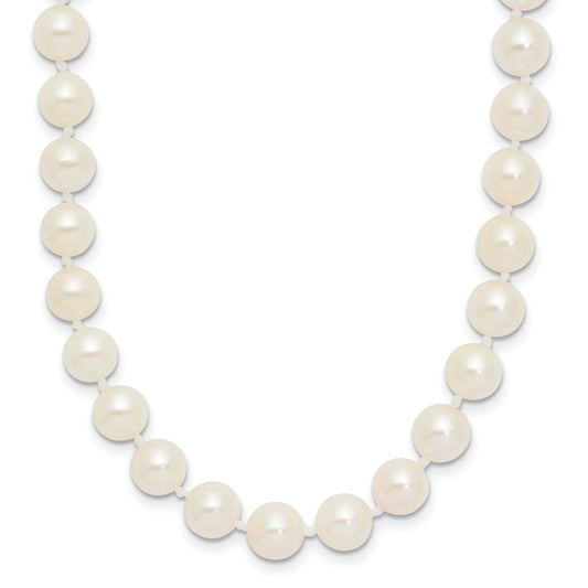 14K Yellow Gold 6 7mm White Round Akoya Saltwater Cultured Pearl 24 Inch Necklace