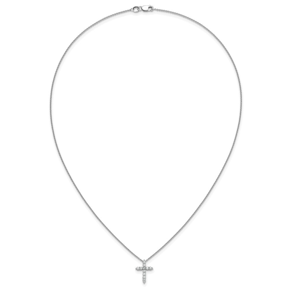14K White Gold True Origin 1/3 Carat Lab Grown Diamond Vs Def 18 Inch Cross Pendant Necklace