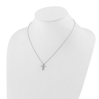 14K White Gold True Origin 1/2 Carat Lab Grown Diamond Vs Def 18 Inch Cross Pendant Necklace