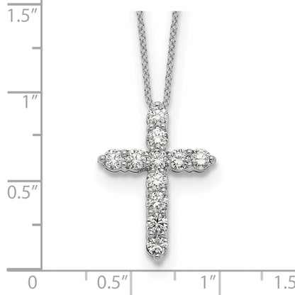 14K White Gold True Origin 1 Carat Lab Grown Diamond Vs Def 18 Inch Cross Pendant Necklace