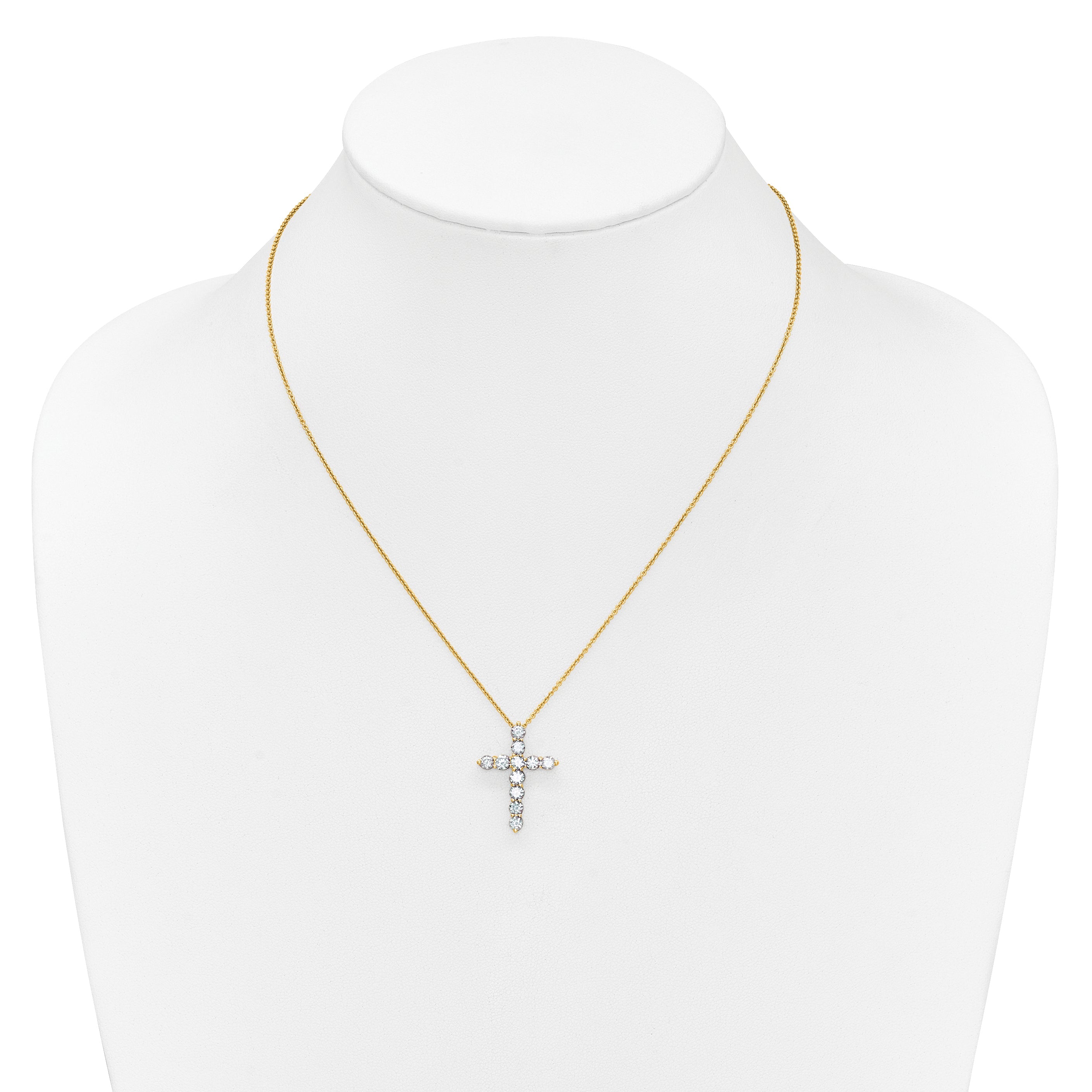 14K Yellow Gold True Origin 1 1/2 Carat Lab Grown Diamond Vs Def 18 Inch Cross Pendant Necklace