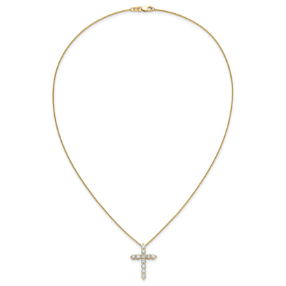 14K Yellow Gold True Origin 1 1/2 Carat Lab Grown Diamond Vs Def 18 Inch Cross Pendant Necklace