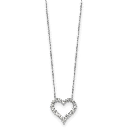 14K White Gold True Origin 1 Carat Lab Grown Diamond Vs Def 18 Inch Open Heart Pendant Necklace