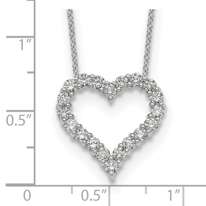 14K White Gold True Origin 1 Carat Lab Grown Diamond Vs Def 18 Inch Open Heart Pendant Necklace