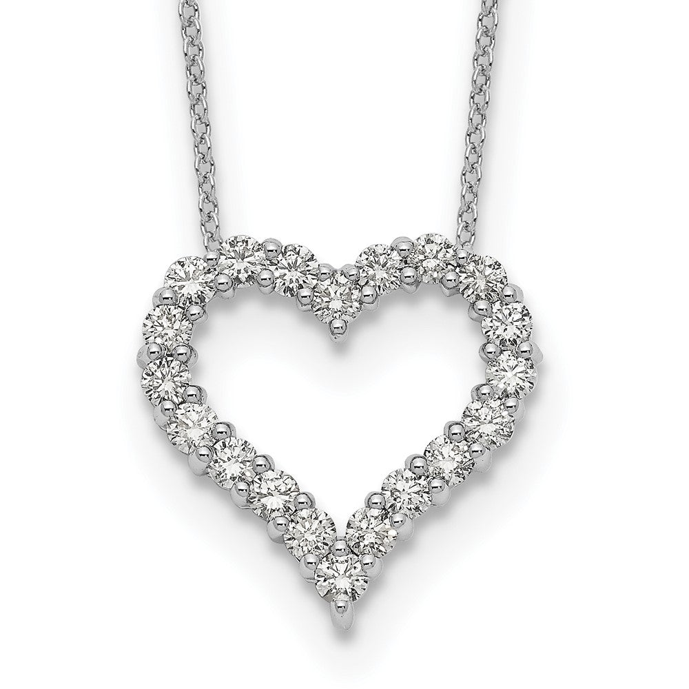 14K White Gold True Origin 1 Carat Lab Grown Diamond Vs Def 18 Inch Open Heart Pendant Necklace
