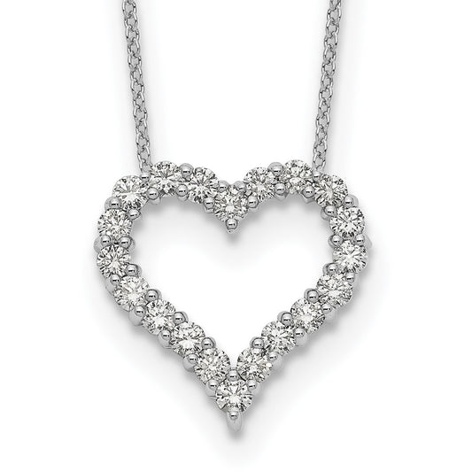 14K White Gold True Origin 1 Carat Lab Grown Diamond Vs Def 18 Inch Open Heart Pendant Necklace