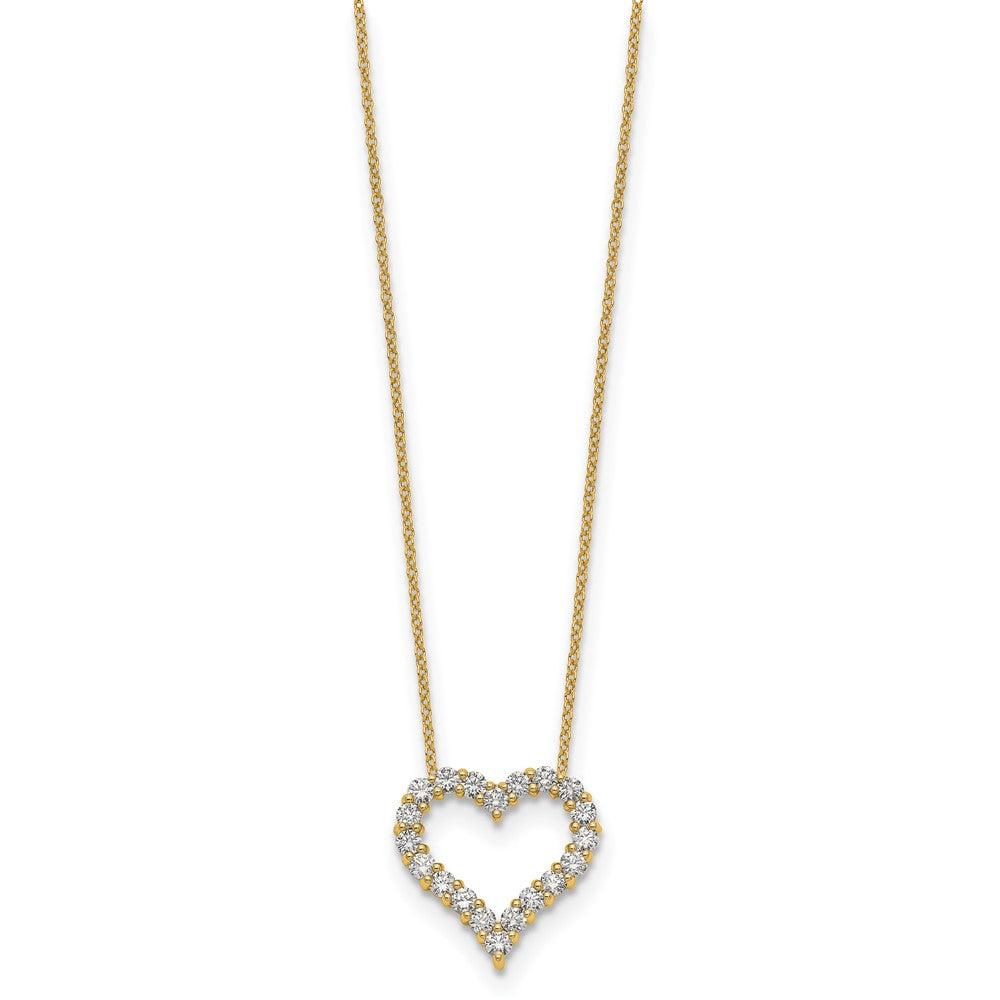 14K Yellow Gold True Origin 1 Carat Lab Grown Diamond Vs Def 18 Inch Open Heart Pendant Necklace