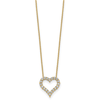 14K Yellow Gold True Origin 1 Carat Lab Grown Diamond Vs Def 18 Inch Open Heart Pendant Necklace