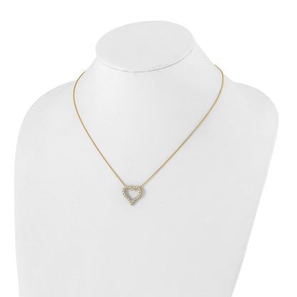 14K Yellow Gold True Origin 1 Carat Lab Grown Diamond Vs Def 18 Inch Open Heart Pendant Necklace