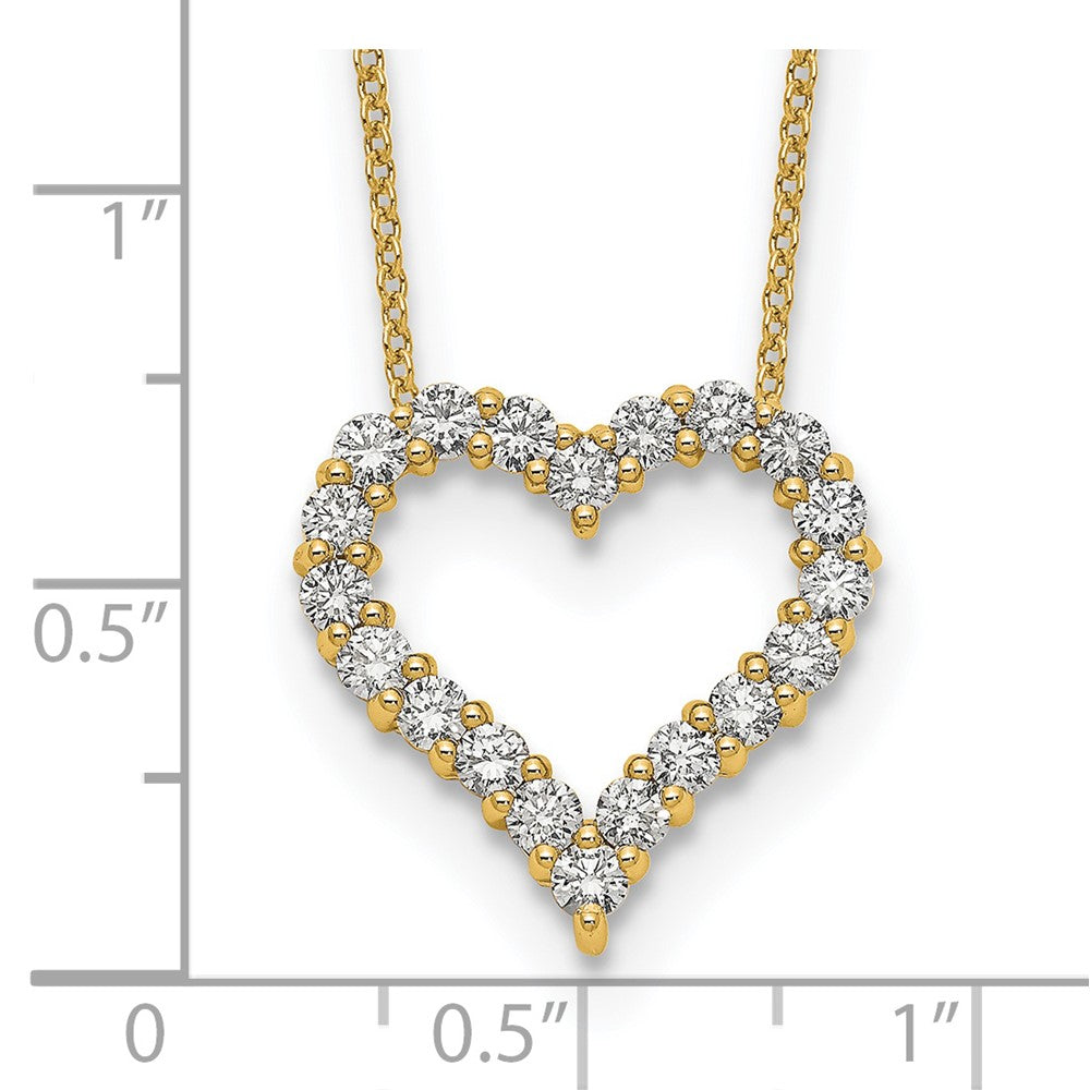14K Yellow Gold True Origin 1 Carat Lab Grown Diamond Vs Def 18 Inch Open Heart Pendant Necklace