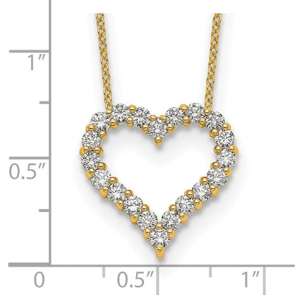 14K Yellow Gold True Origin 1 Carat Lab Grown Diamond Vs Def 18 Inch Open Heart Pendant Necklace