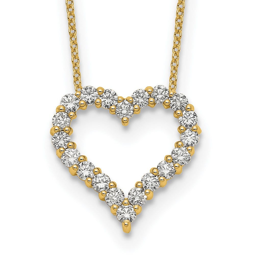 14K Yellow Gold True Origin 1 Carat Lab Grown Diamond Vs Def 18 Inch Open Heart Pendant Necklace