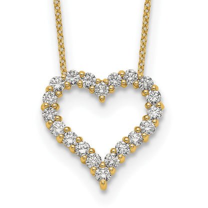 14K Yellow Gold True Origin 1 Carat Lab Grown Diamond Vs Def 18 Inch Open Heart Pendant Necklace