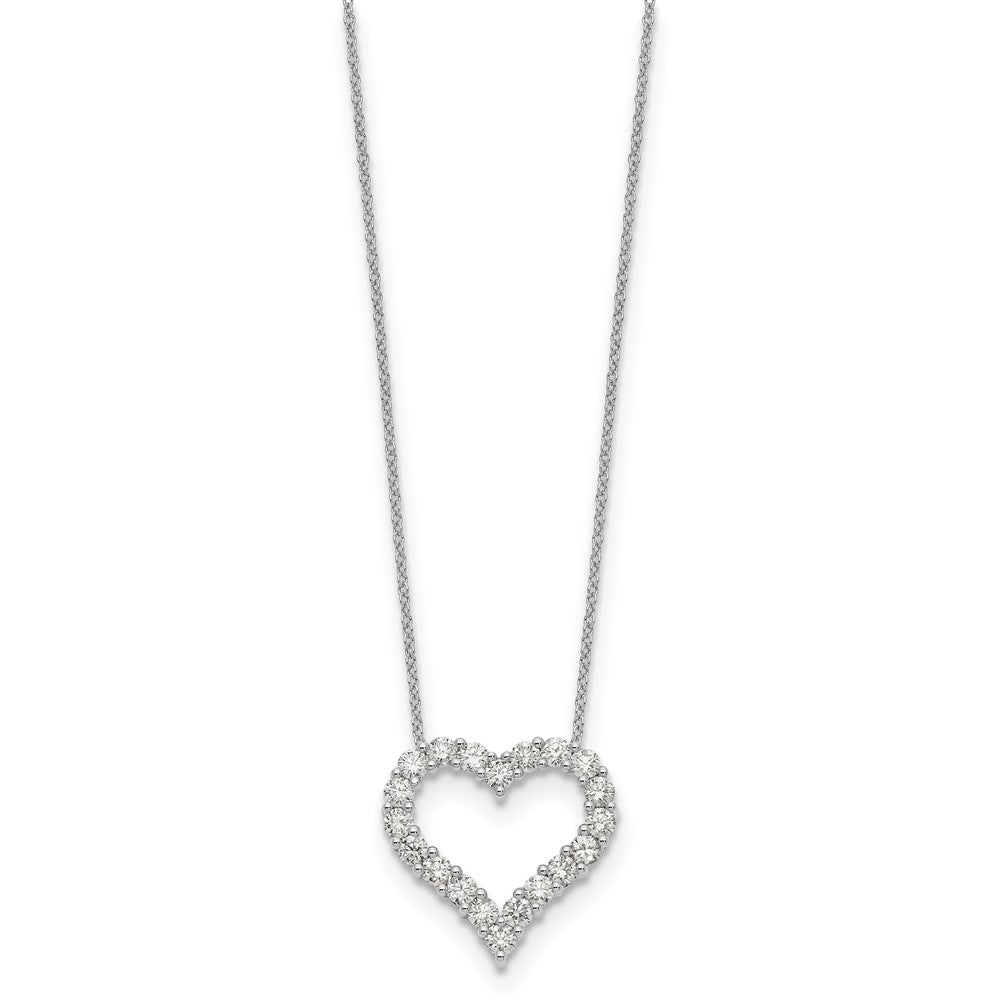 14K White Gold True Origin 1 1/2 Carat Lab Grown Diamond Vs Def 18 Inch Open Heart Pendant Necklace