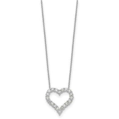 14K White Gold True Origin 1 1/2 Carat Lab Grown Diamond Vs Def 18 Inch Open Heart Pendant Necklace