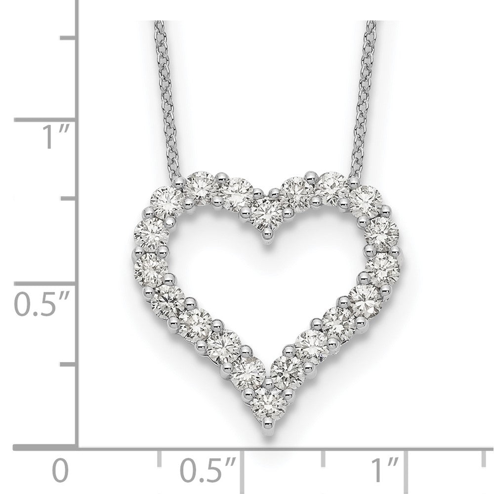 14K White Gold True Origin 1 1/2 Carat Lab Grown Diamond Vs Def 18 Inch Open Heart Pendant Necklace