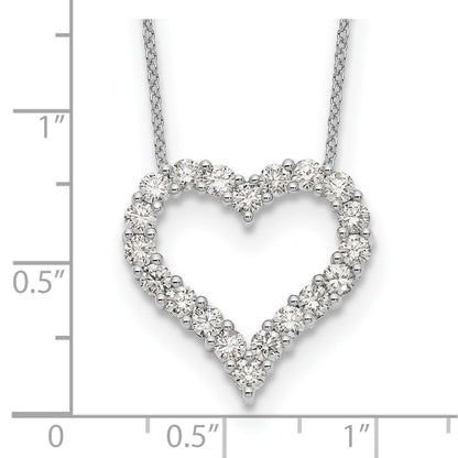 14K White Gold True Origin 1 1/2 Carat Lab Grown Diamond Vs Def 18 Inch Open Heart Pendant Necklace