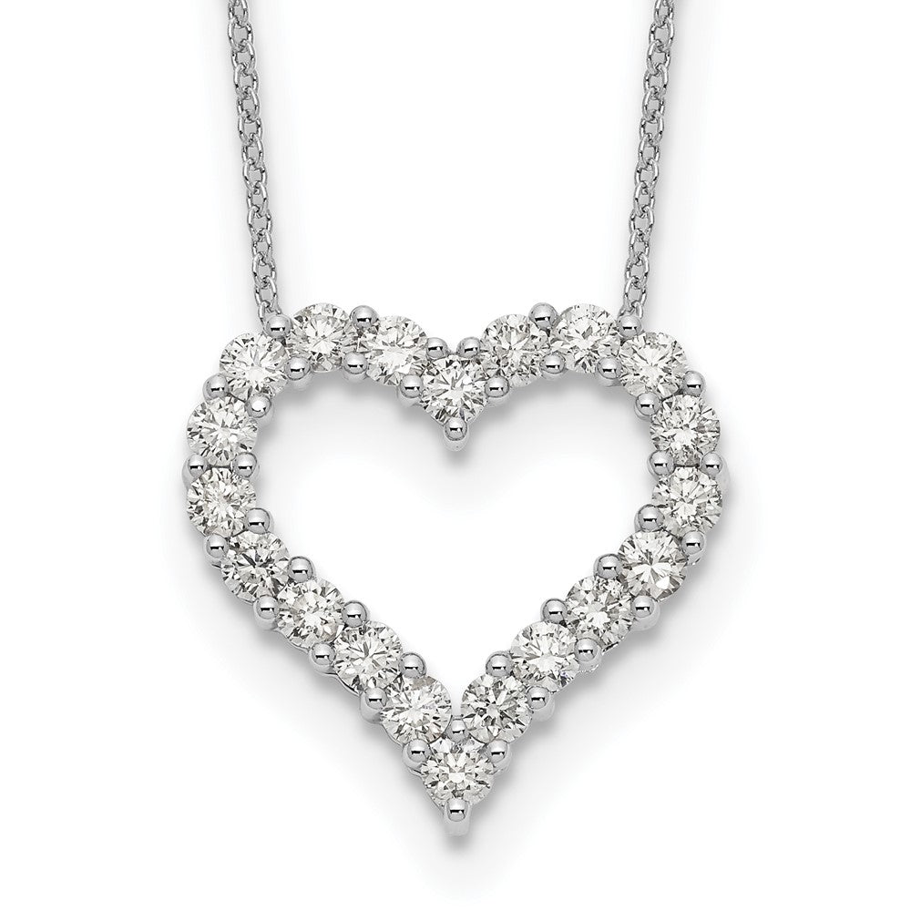 14K White Gold True Origin 1 1/2 Carat Lab Grown Diamond Vs Def 18 Inch Open Heart Pendant Necklace